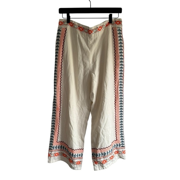 Anthropologie Islander Embroidered Straight Leg Crop Pants - Picture 4 of 12
